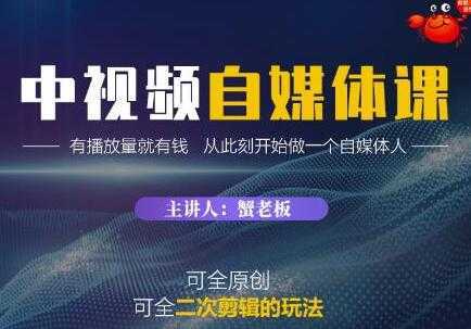 《中视频自媒体训练课》原创和二次剪辑的玩法，有播放量就有钱-网创资源大全