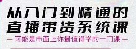大播汇《从入门到精通的直播带货系统课》四大导师，带你玩转抖音直播带货-网创资源大全