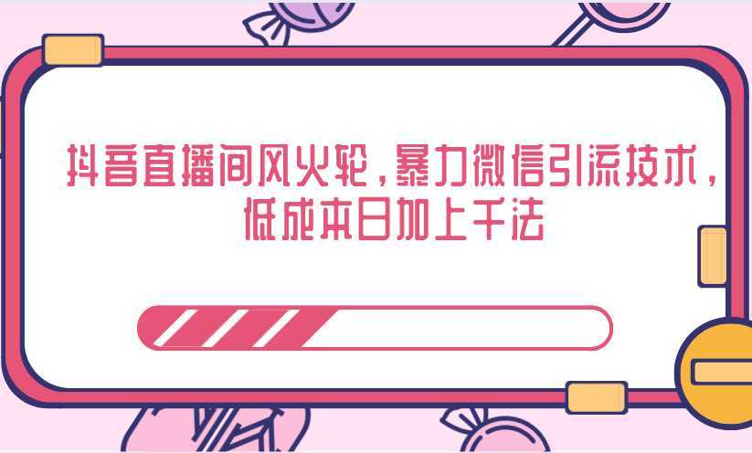 抖音直播间风火轮，暴力微信引流技术，低成本日加上千法-网创资源大全