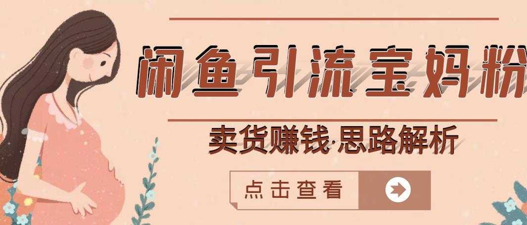 闲鱼引流宝妈粉+卖货赚钱一个月收益30000+（实操视频教程）-网创资源大全