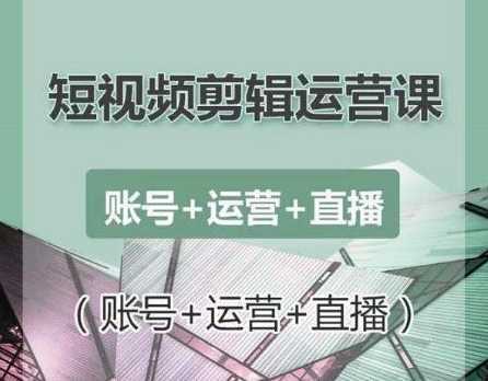 南小北短视频剪辑运营课：账号+运营+直播，零基础学习手机剪辑【视频课程】-网创资源大全