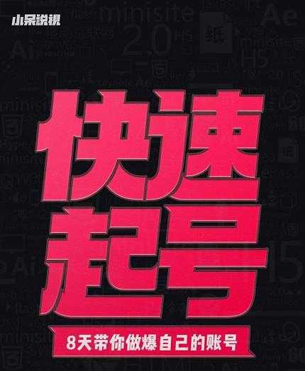 小呆-快速起号实操核心8讲，8天教你做爆自己的账号-网创资源大全