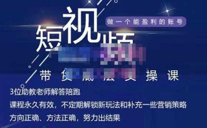 吴Sir·短视频带货底层实操课，教你如何选爆品、了解获短视频流量密码，正确起号-网创资源大全