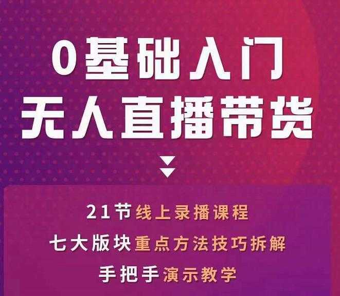 网红叫兽-抖音无人直播带货，一个人就可以搞定的直播带货实战课-网创资源大全