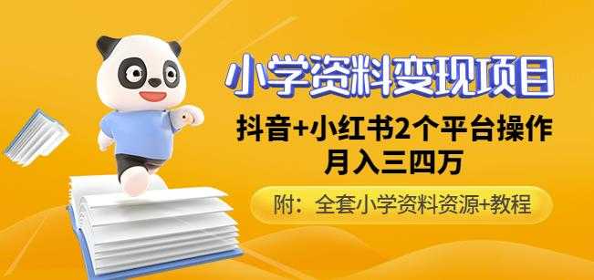 唐老师小学资料变现项目，抖音+小红书2个平台操作，月入数万元（全套资料+教程）-网创资源大全