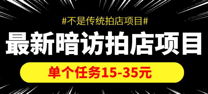 图片[1]-最新暗访拍店信息差项目，单个任务15-35元（不是传统拍店项目）-网创资源大全
