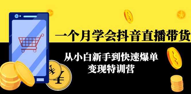 一个月学会抖音直播带货：从小白新手到快速爆单变现特训营(63节课)-网创资源大全