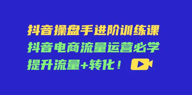 图片[1]-抖音操盘手进阶训练课：抖音电商流量运营必学，提升流量+转化-网创资源大全