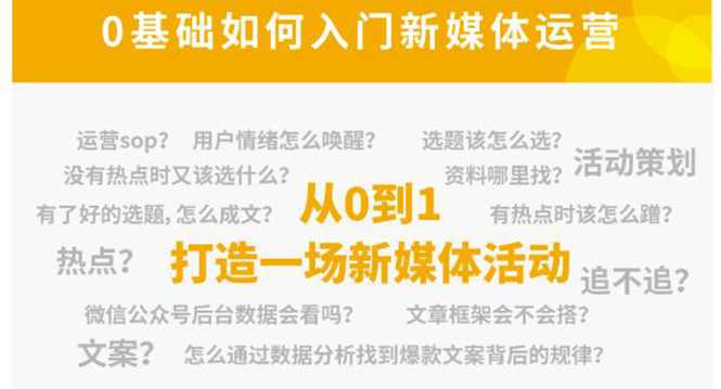 新媒体运营系列课，课程零基础入门，解锁高薪职业必备的四项技能-网创资源大全