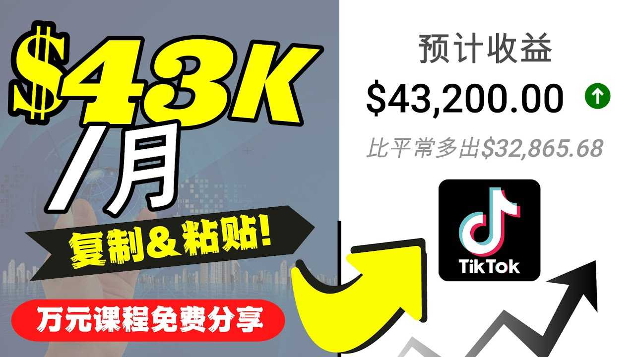 2022抖音国际版Tiktok赚钱项目：每天上传一个视频就轻松月入$43200-网创资源大全
