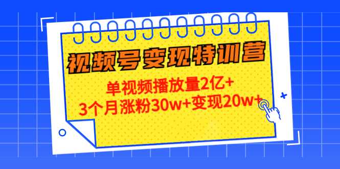 21天视频号变现特训营：单视频播放量2亿+3个月涨粉30w+变现20w+（第14期）-网创资源大全