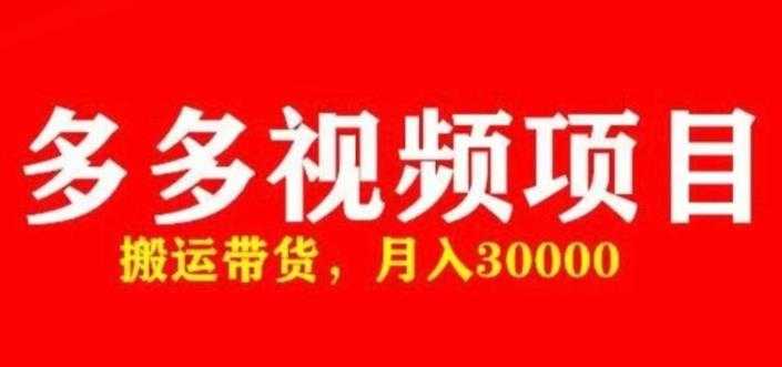 图片[1]-多多带货视频快速50爆款拿带货资格，搬运带货，月入30000【全套脚本+详细玩法】-网创资源大全