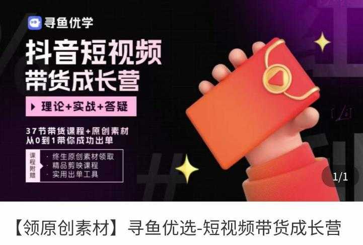 短视频带货成长营，​抖音短视频出单攻略，吃透账号运营的奥秘，轻松带货-网创资源大全