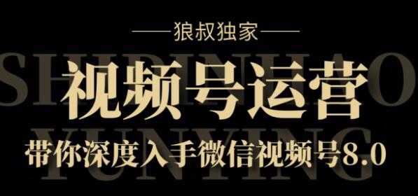 狼叔独家：视频号8.0运营实战课价值1280元-网创资源大全