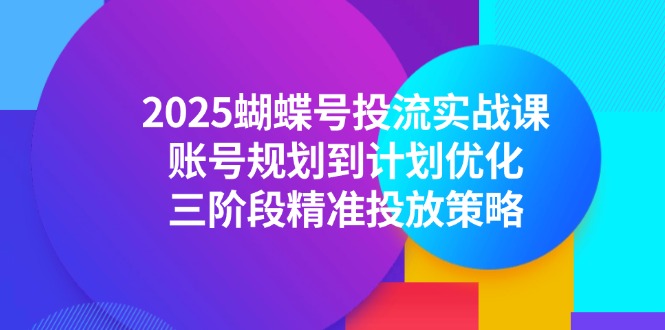 2025彩蝶号投流实战演练课，账户规划到方案提升，三阶段精准推送对策-网创资源大全