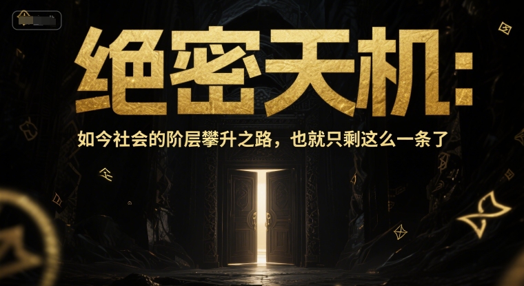 付费文章：机密天玑：现在这个社会的阶级飙升之途，也就只剩下这么一条了-网创资源大全