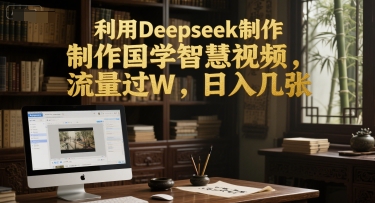 用 Deepseek 制作国学智慧类视频，流量轻松过W，每日收入可观-网创资源大全