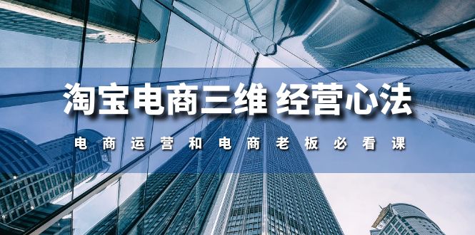 淘宝电商三维经营心法：电商运营和电商老板必看课-网创资源大全