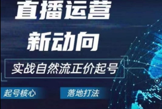 2024电商自然流起号，​直播运营新动向，实战自然流正价起号-网创资源大全