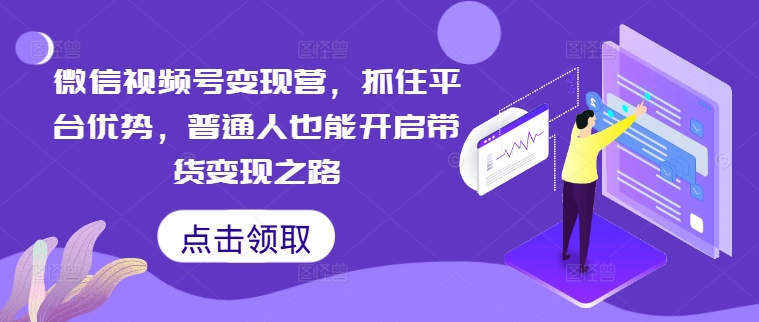 微信视频号变现营，抓住平台优势，普通人也能开启带货变现之路-网创资源大全