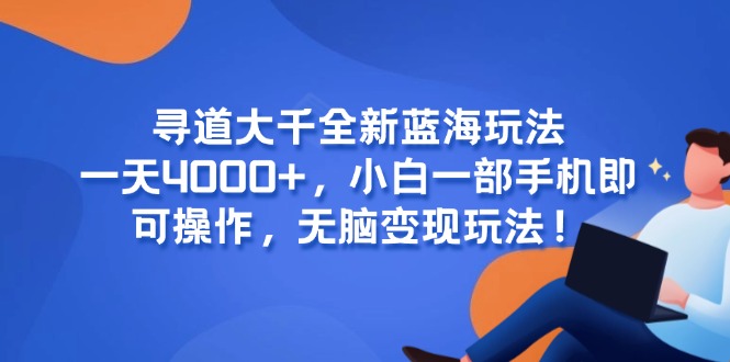 寻道大千全新蓝海玩法，一天4000+，小白一部手机即可操作，无脑变现玩法！-网创资源大全