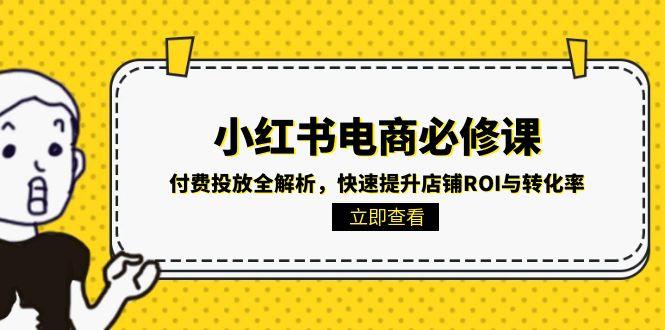 小红书电商必修课：付费投放全解析，快速提升店铺ROI与转化率-网创资源大全