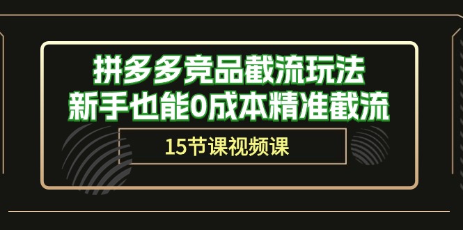 拼多多竞品截流玩法，新手也能0成本精准截流-网创资源大全