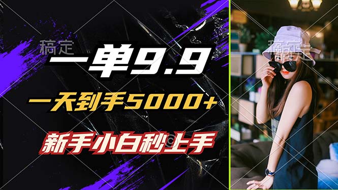 一单9.9，一天到手5000+，不挑人，小白当天上手，制作作品只需1分钟-网创资源大全