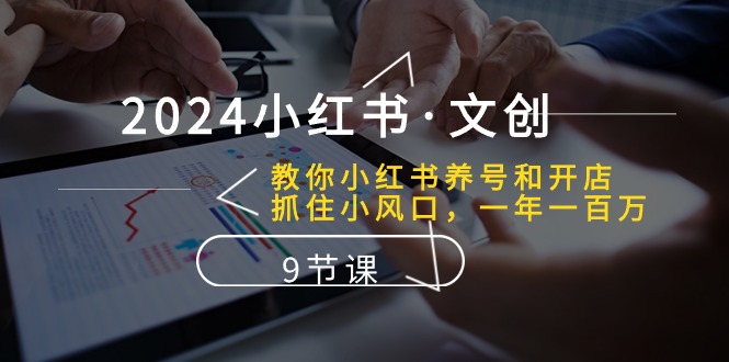2024小红书·文创：教你小红书养号和开店、抓住小风口 一年一百万 (9节课)-网创资源大全